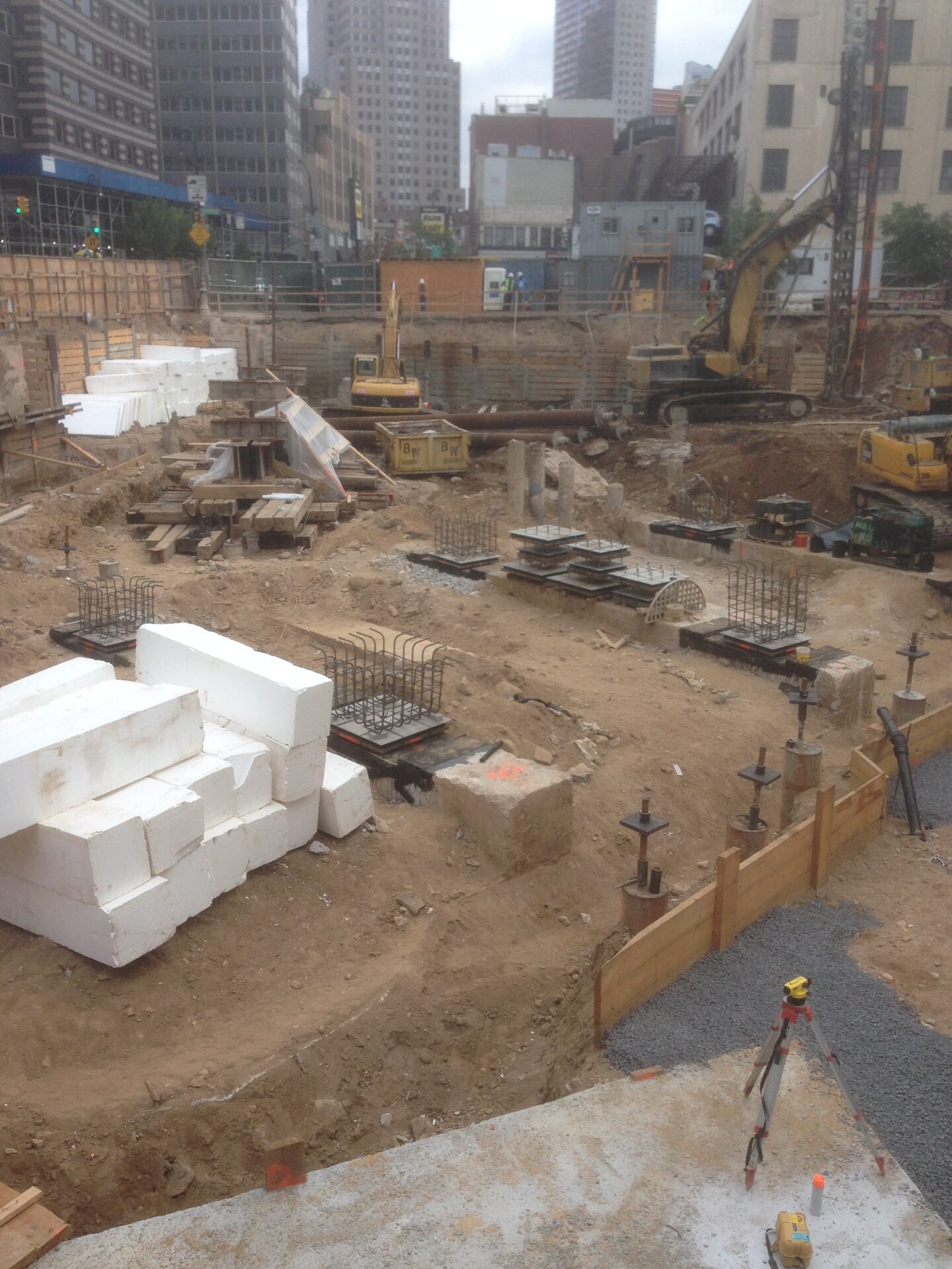 The Boerum — foundation excavation with the original 1929 MTA subway tunnel roof exposed below
