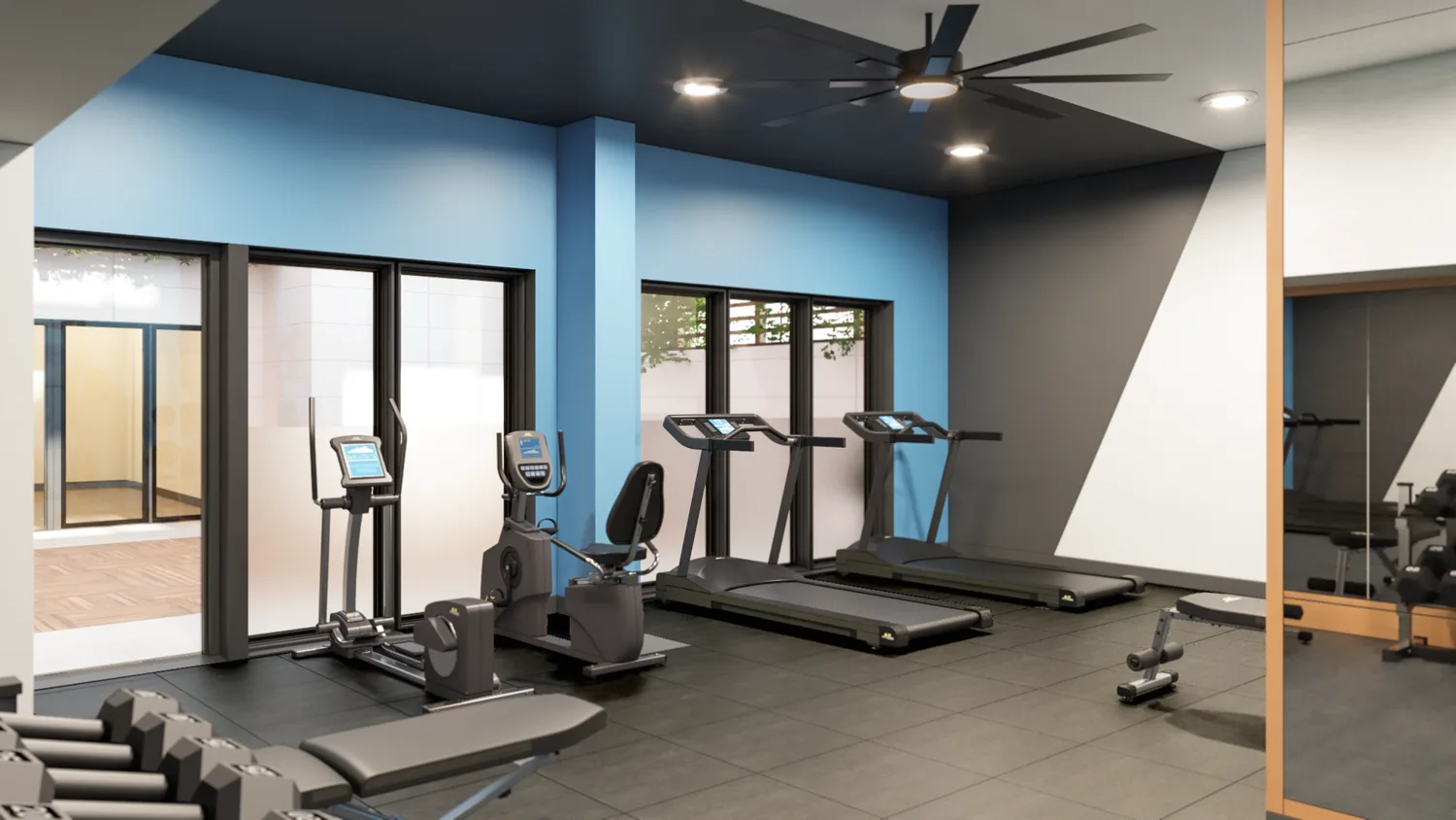 Fitness room interior